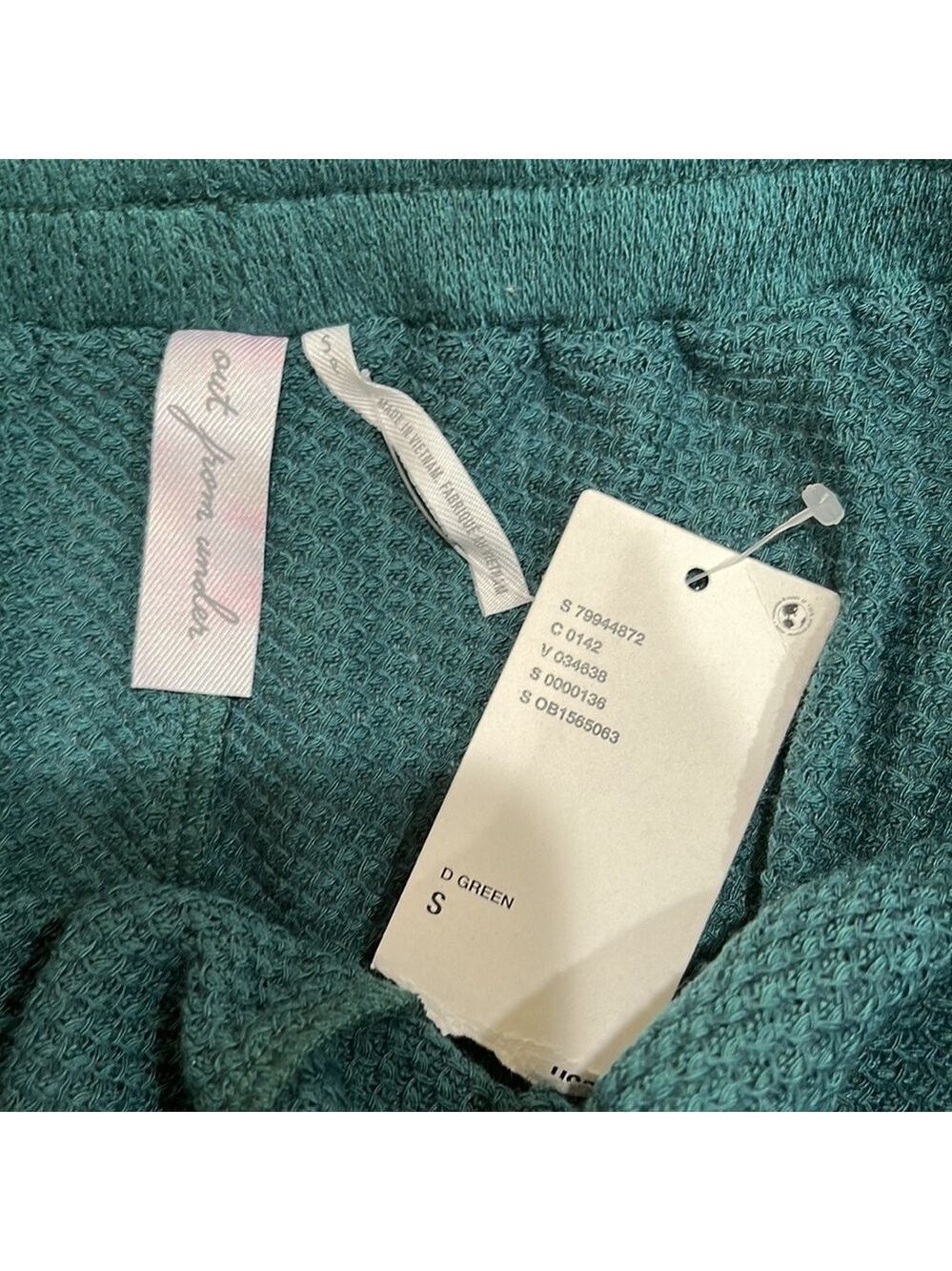 Nwt Urban Outfitters Out From Under Thermal Shorts Dark Green SZ S - Picture 3 of 5